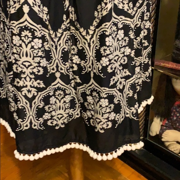 ❤️❤️❤️Loft Boho Embellished Skirt Pom Pom trim 6 - Picture 2 of 8